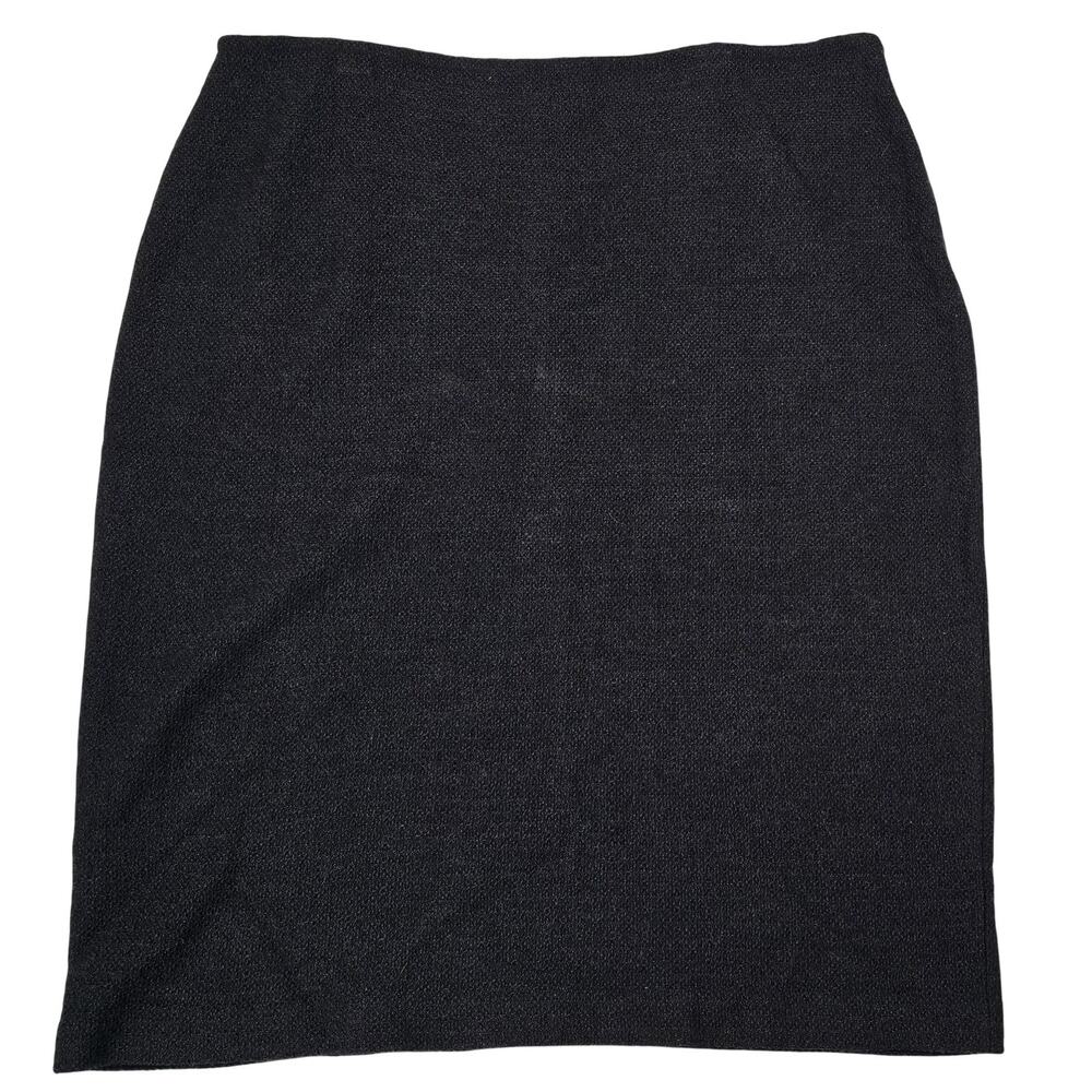 St John Gray Wool Pencil Skirt Women Size 14 Career